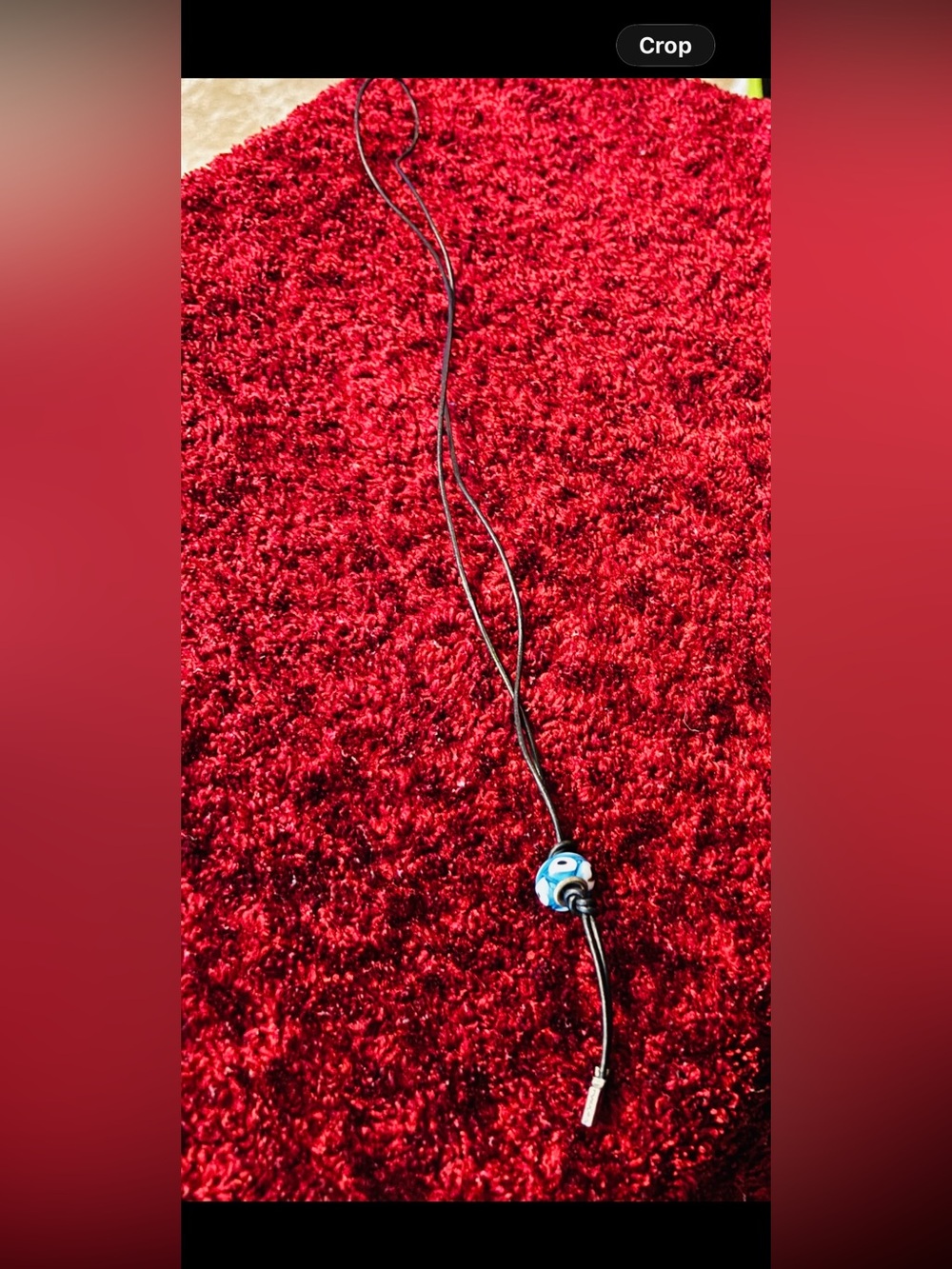 PANDORA Black Leather Lariat Necklace  ‘PANDORA’  Tips w/Bead 
Approx 36”  $8